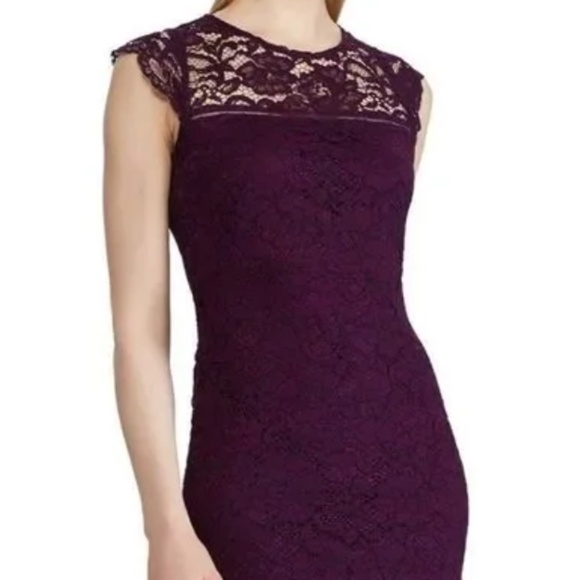 RALPH LAUREN Lace Overlay Sheath Dress - Purple Size 4 - Picture 3 of 12